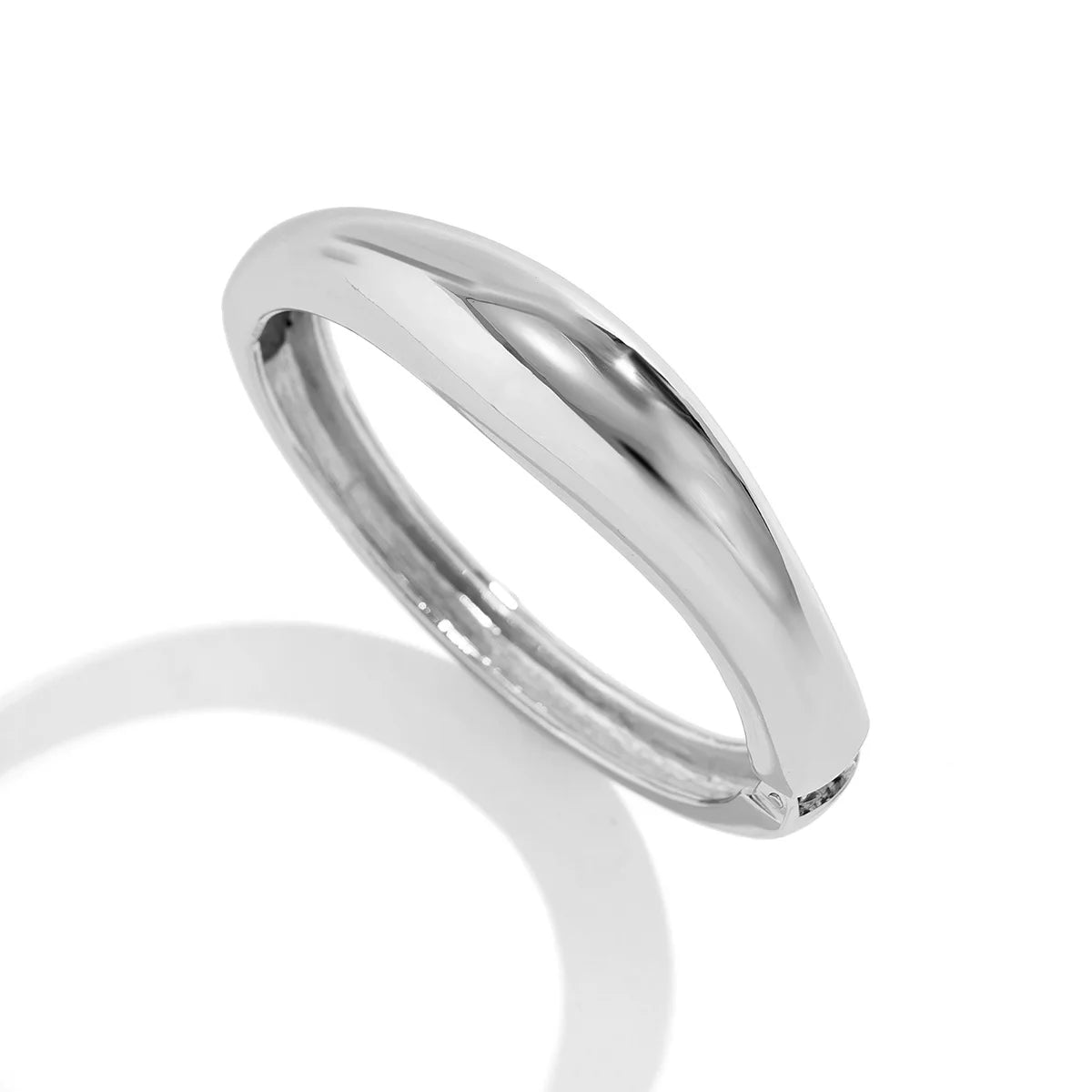 KMVEXO Round Smooth Bracelet Bangle – Minimalist Gold & Silver Charm Jewelry