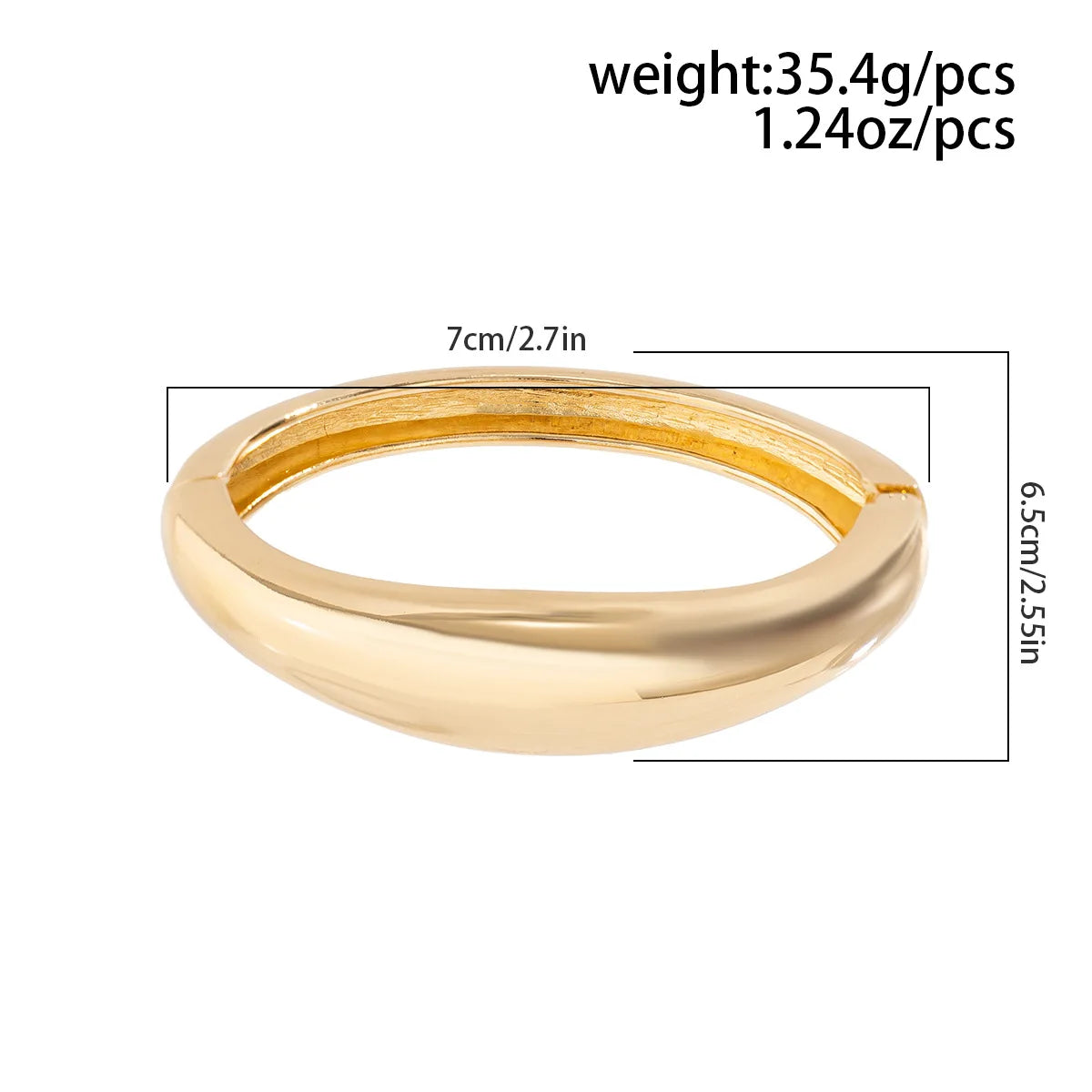 KMVEXO Round Smooth Bracelet Bangle – Minimalist Gold & Silver Charm Jewelry