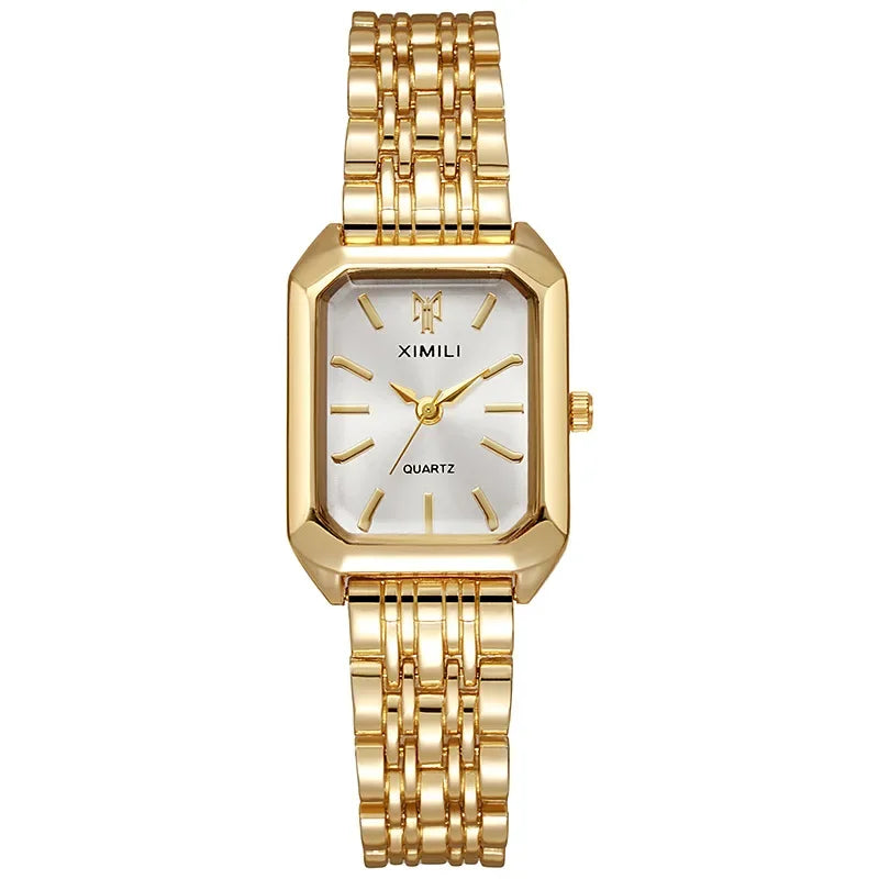 2025 Hot Luxury Women’s Stainless Steel Square Watch – Fashionable Quartz Gift