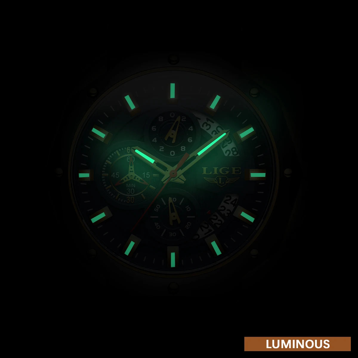 LIGE 2024 Men’s Luxury Sport Watch – Waterproof Silicone Strap Quartz Wristw