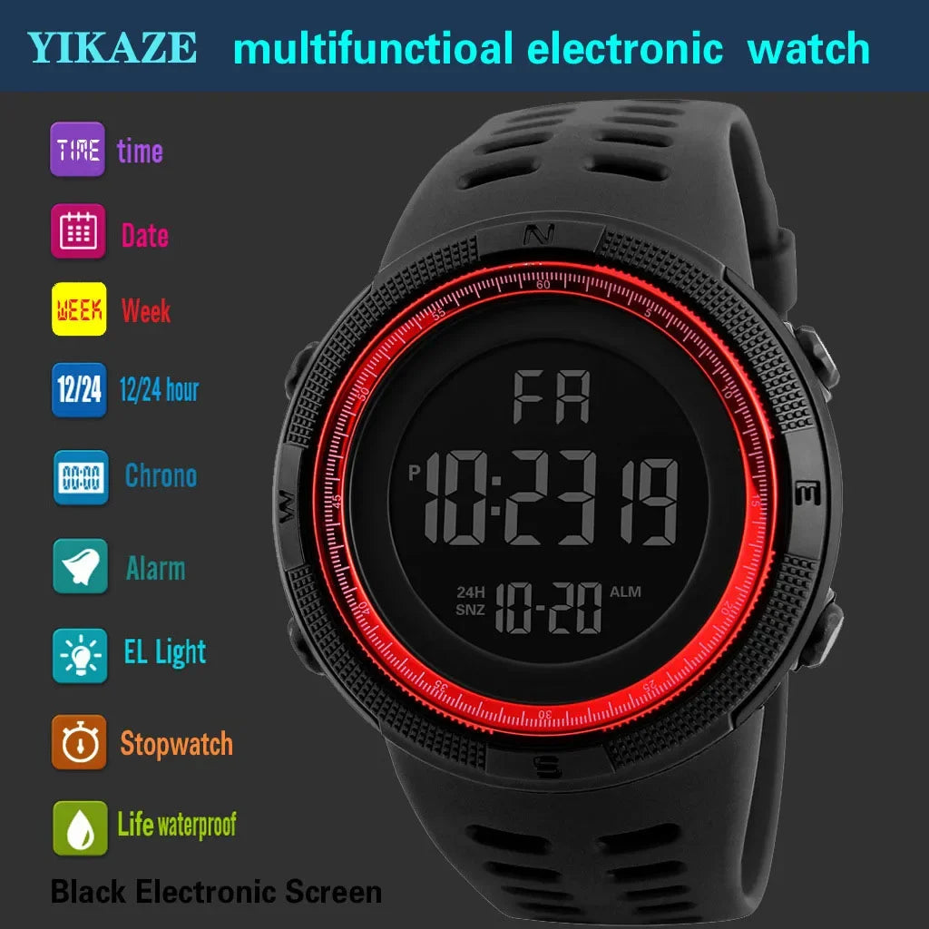 YIKAZE Y01 Military Sports Watch for Men – Waterproof Digital Multifunctional Watch