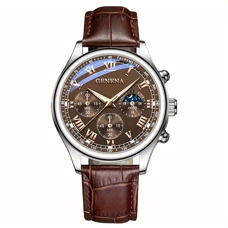 GENEVA Men's Luxury Quartz Watch – Waterproof, Fashionable & Durable