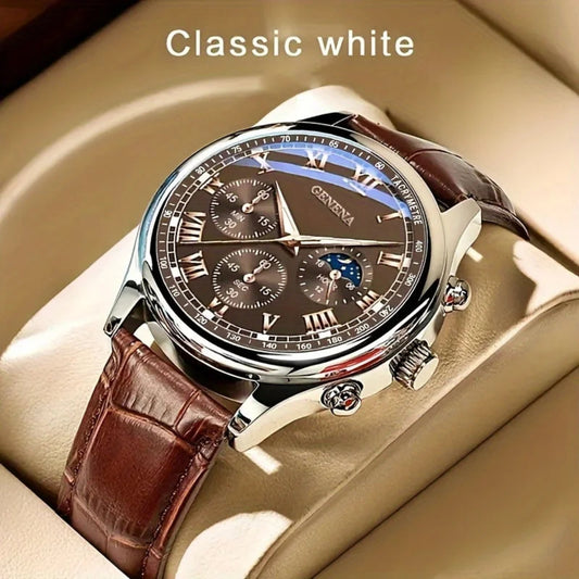 GENEVA Men's Luxury Quartz Watch – Waterproof, Fashionable & Durable